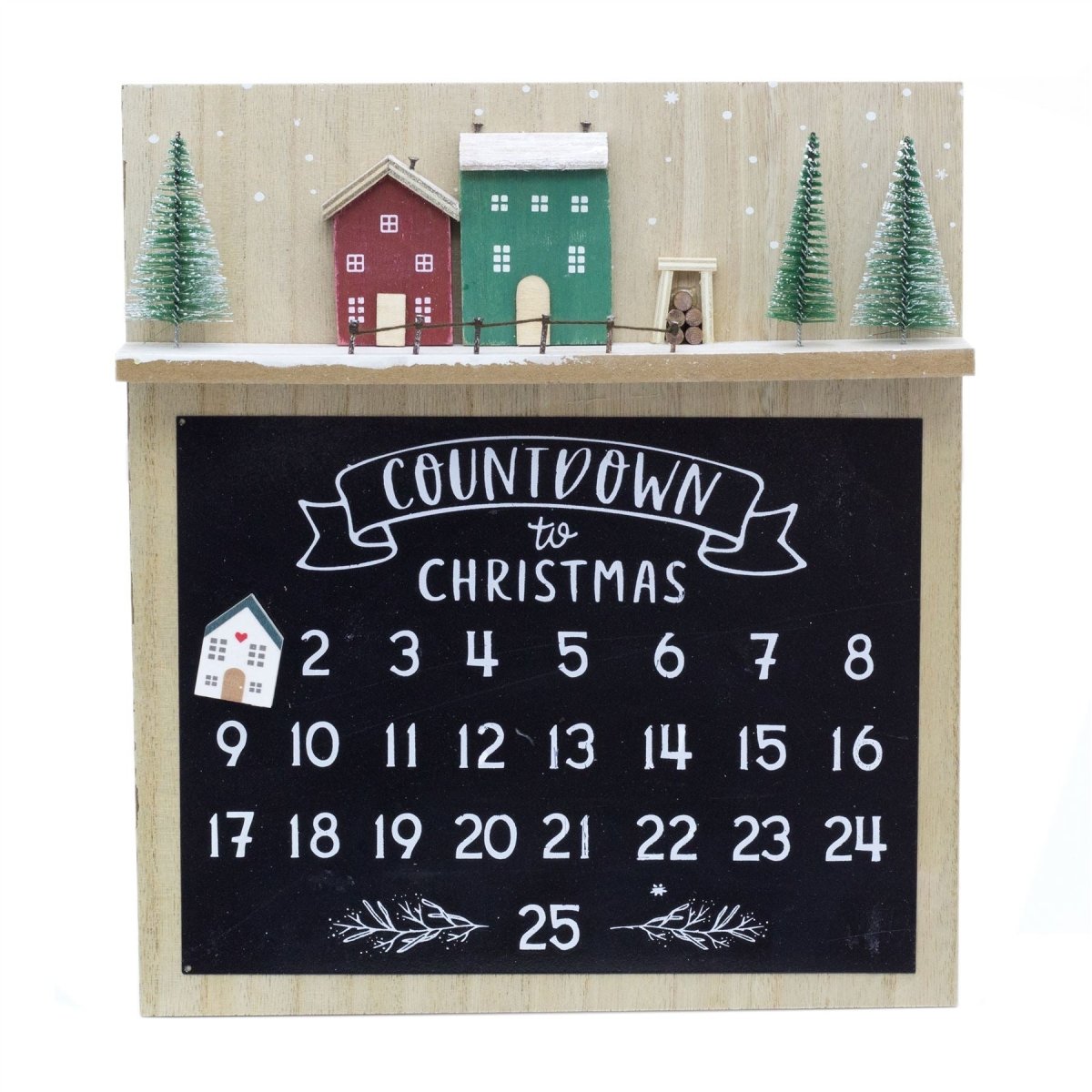 Calendar　Calendar　Advent　25　House　Calendar　–　The　Shop　Wooden　Magnetic　Plaque　Christmas　Advent　D