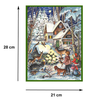 Nostalgic Winter with the Animals A4 Traditional Christmas Paper Advent Calendar