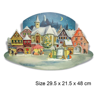 The Moonlit Village 3D Freestanding Traditional Christmas Paper Advent Calendar