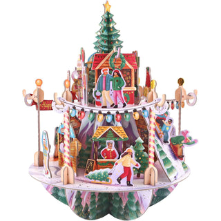 3D Winter Market Christmas Advent Calendar Pop-Up Pirouette Countdown Calendar