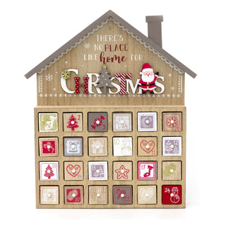 Wooden House Christmas Advent Calendar | Santa Fill Your Own Calendar - 31x35cm