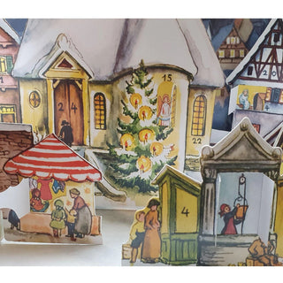 The Moonlit Village 3D Freestanding Traditional Christmas Paper Advent Calendar