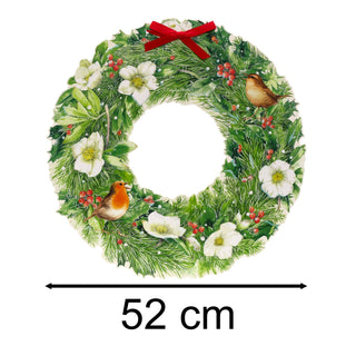 Winter Robin & Holly Wreath Advent Calendar | Large Christmas Advent Calendar