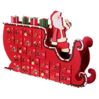 Santa Sleigh Christmas Advent Calendar | Fill Your Own Wooden Calendar - 35x23cm