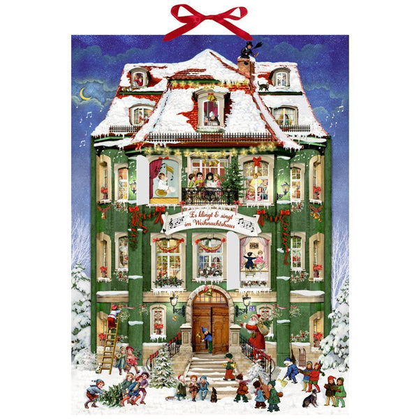 Deluxe Traditional Card Advent Calendar Large Musical Christmas Caro