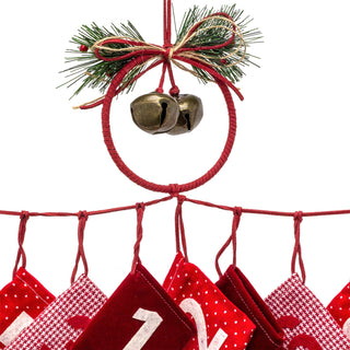 Fill Your Own Christmas Advent Garland | Reusable 24-Pocket Advent Bunting 100cm