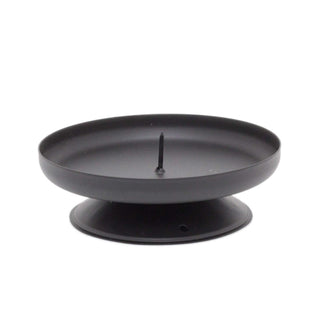 Traditional Black Metal Candle Holder Candle Plate | Pillar Candle Dish Candlestick | Round Votive Candle Holders