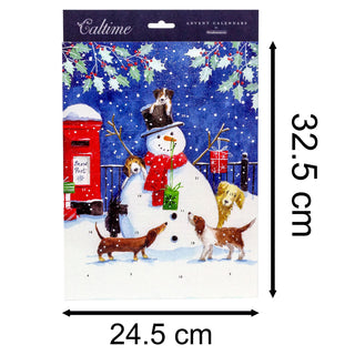 Snowman Christmas Advent Calendar | Dogs Picture Advent Calendar - 32.5x24.5cm