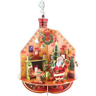 3D Deck the Halls Christmas Advent Calendar Pop-Up Pirouette Countdown Calendar