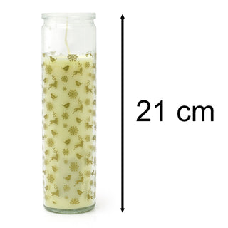 Cream Christmas Advent Pillar Candle in Glass Jar | Pillar Christmas Candle 21cm