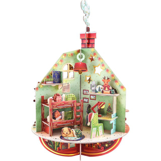 3D Deck the Halls Christmas Advent Calendar Pop-Up Pirouette Countdown Calendar