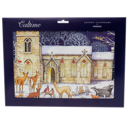Traditional Christmas Advent Calendar Winter Church | Animal Advent Calendar