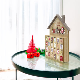 Wooden House Christmas Advent Calendar | Santa Fill Your Own Calendar - 31x35cm