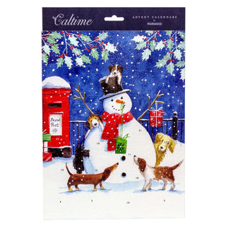 Snowman Christmas Advent Calendar | Dogs Picture Advent Calendar - 32.5x24.5cm