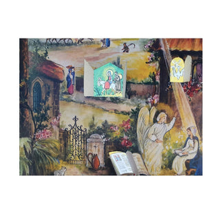 In the Holy Land Scene Freestanding Traditional Christmas Paper Advent Calendar