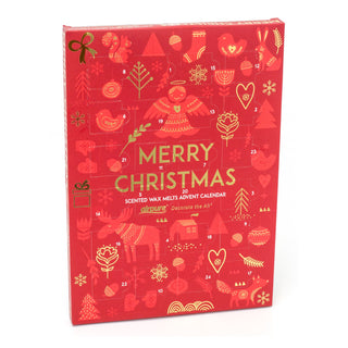 Scented Wax Melts Advent Calendar 24 Wax Melt Christmas Advent Calendar - Red