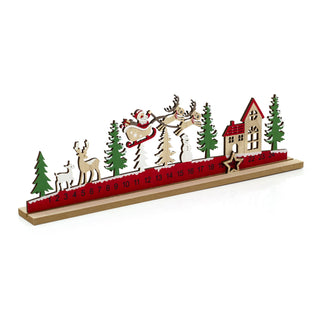 Santa's Sleigh Ride Christmas Advent Calendar | Wooden Christmas Calendar - 45cm