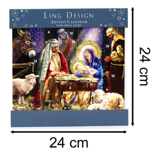 Nativity Scene Christmas Advent Calendar | Religious Advent Calendar - 23cm