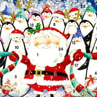 Happy Christmas  Advent Calendar | Santa Penguin Advent Calendar - 23cm