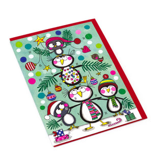 Penguin Christmas Tree - Christmas Advent Calendar Greetings Card & Envelope