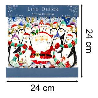 Happy Christmas  Advent Calendar | Santa Penguin Advent Calendar - 23cm