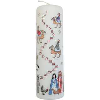 Christmas Advent Pillar Candle | Advent Christmas Candle - Christmas Nativity