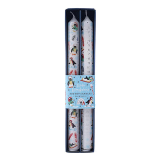 Set of 2 Winter Wonderland Christmas Advent Candles | Advent Christmas Candles