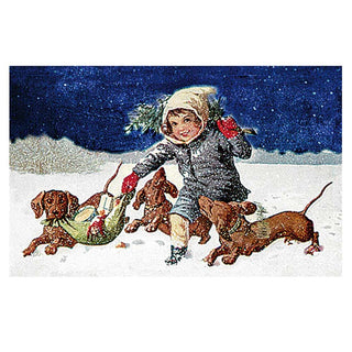 Traditional Christmas Advent Calendar | Dachshund Sausage Dog Advent Calendar | Christmas Puppy Picture Advent Calendar